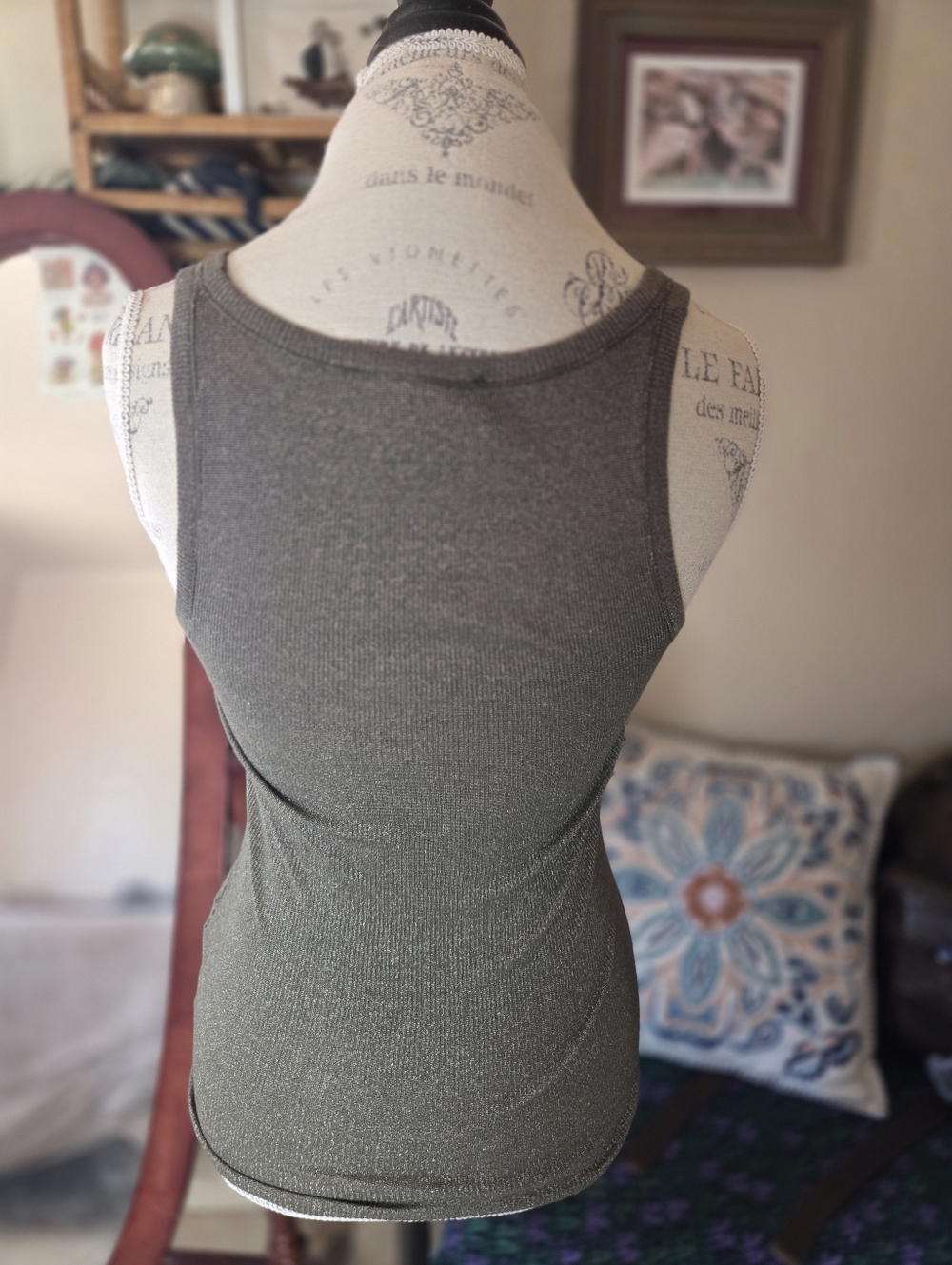 Ralph lauren black label shimmer tank top size medium cotton blend - Picture 3 of 9